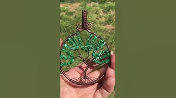 Malachite Tree Of Life Copper Wire Wrap Pendant
