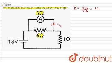 Find the reading of ammeter ? Is this the current through `6 Omega` ?