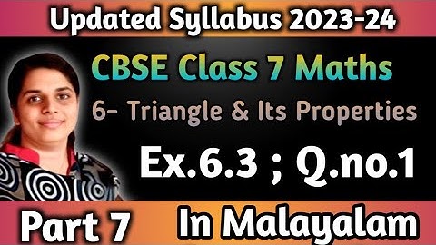 Exercise 6.3 Q.no.1 New Syllabus 2023-24 CBSE Class 7 Maths Chapter 6 In Malayalam