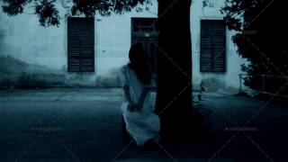 Creepy Horror Stock Footage. Woman in White Dress .