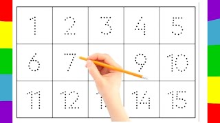 Trace Number 123| English Number Tracing| Counting 1 To 15 Resimi