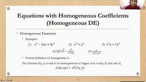 LEC 5 - Homogeneous Equation (ME 201)