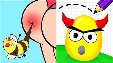 DRAW TO SMASH : Logic Puzzle vs HELP ME TRICKY PUZZLE - ASMR Mobile Games,New UPDATE,Part#2.
