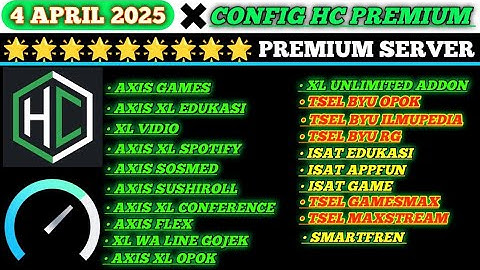 UPDATE CONFIG HC | AXIS GAME, XL, INDOSAT, TELKOMSEL, TRI, BYU, SMARTFREN || 4 APRIL 2025