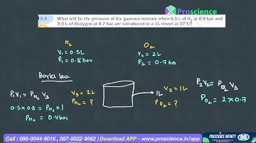 What will be the pressure of gaseous mixture when 0.5L of H2 at 0.8bar and 2L of Dioxygen at 0.7 bar