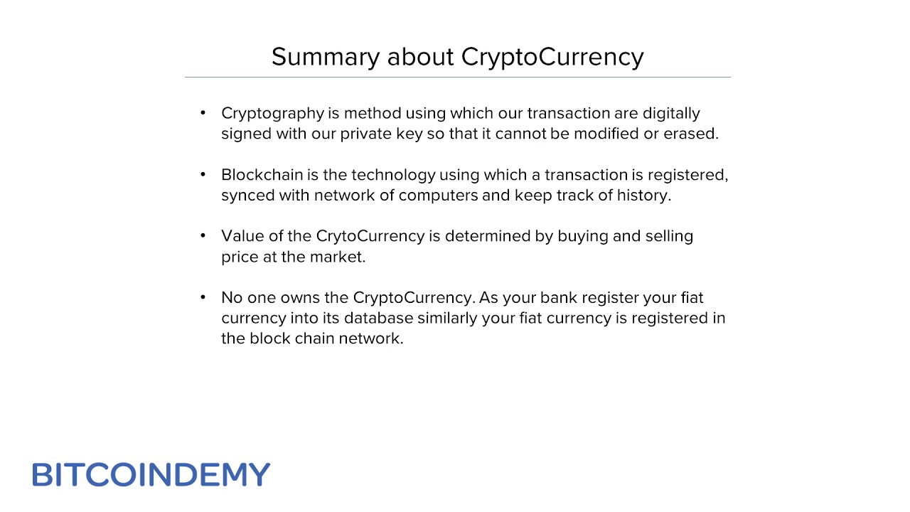 Summary of CryptoCurrency