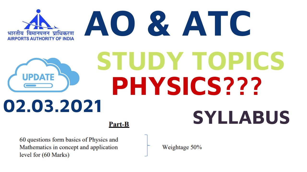 ATC Physics & Airport Operations Physics - Topics to Study  ???  Airports Authority of India