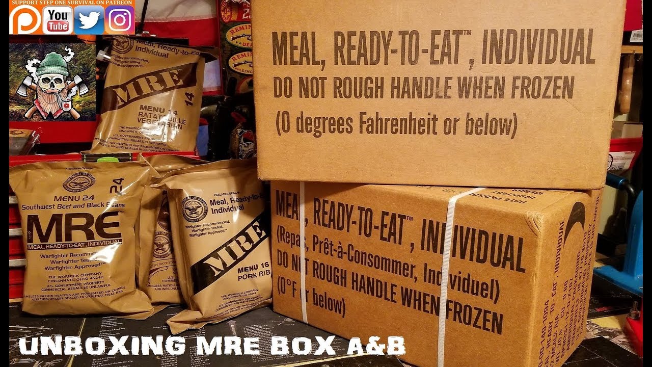 Unboxing MRE Box A & B Menu 1-24