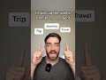 Whats the difference between trip journey and travel in english