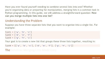 How to Merge Multiple Lists into One List in Python
