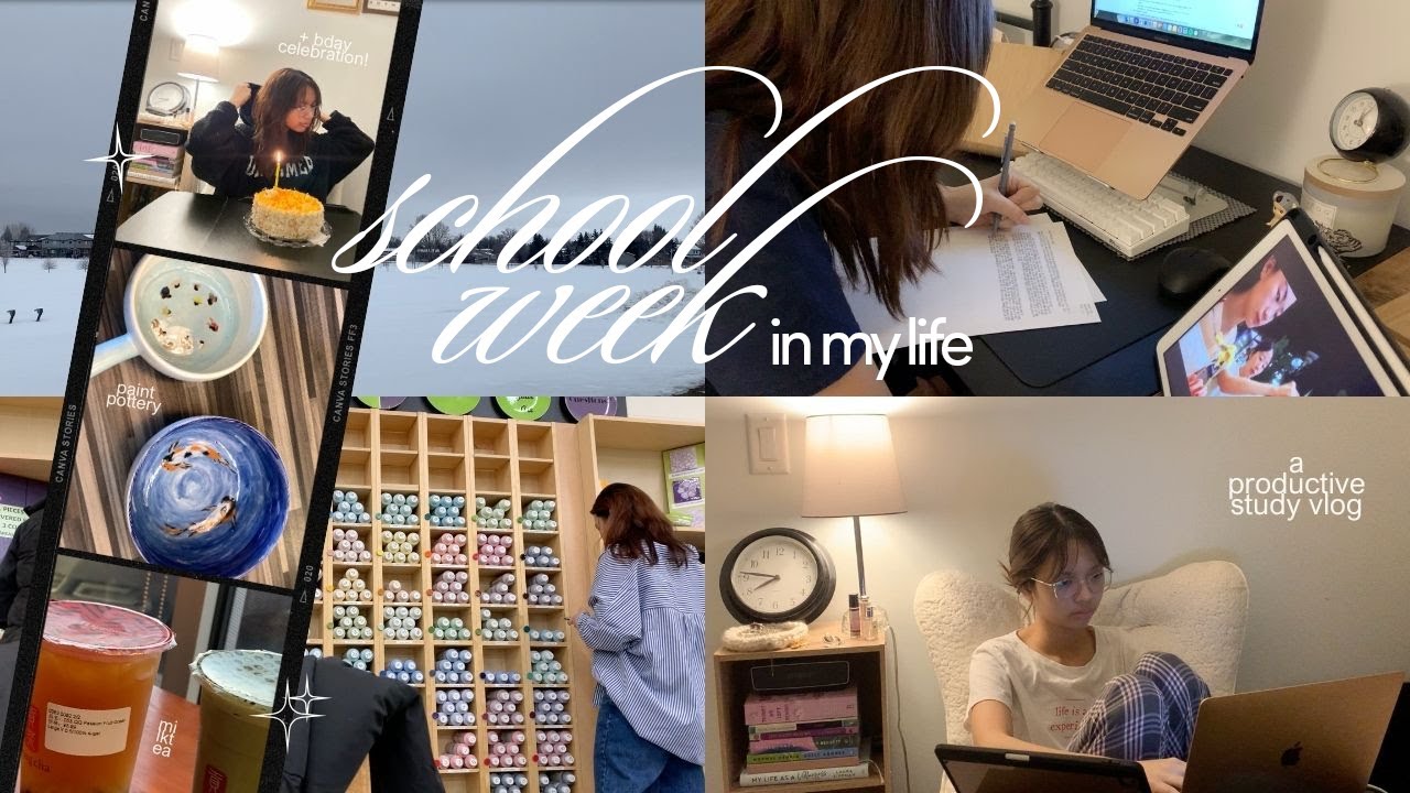 study vlog productive week of high school, studying, pottery painting ...