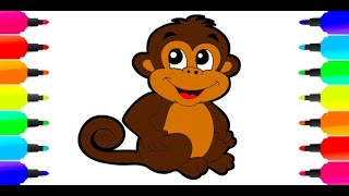 Monkey Coloring Pages | Drawing and Coloring for Toddlers