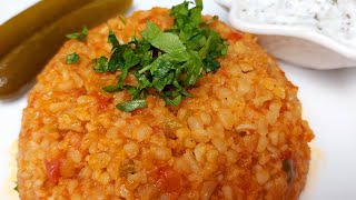 برغل على بندورة على الطريقة اللبنانية  berghol with tomato vegan food