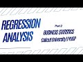 Business Statistics| Regression Analysis Part -2