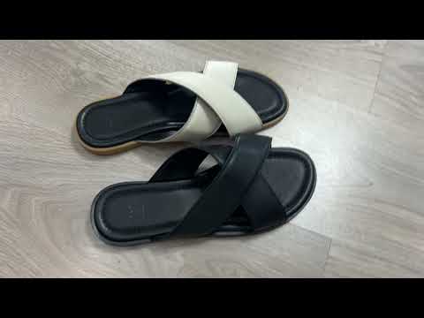 Шльопанці чоловічі L.Vuitton 602 bej бежева шкіра 40, видео 1