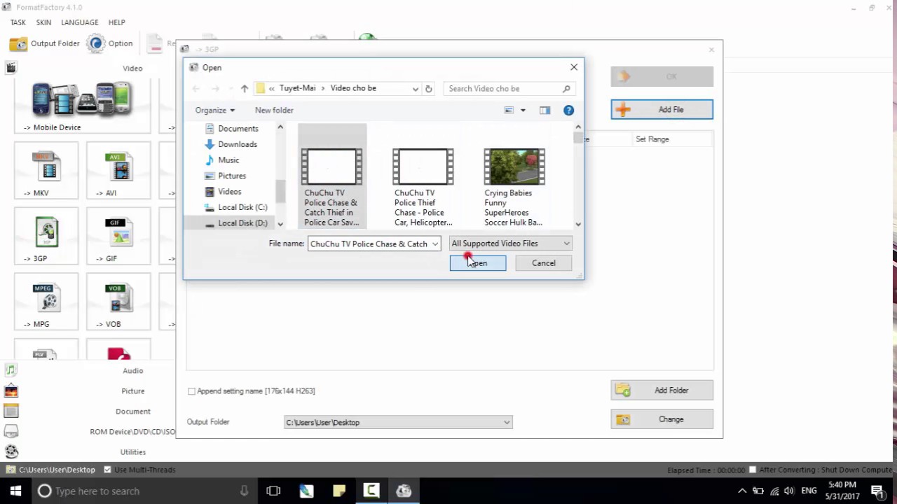 Cách chuyển đổi Video sang 3GP bằng Format Factory