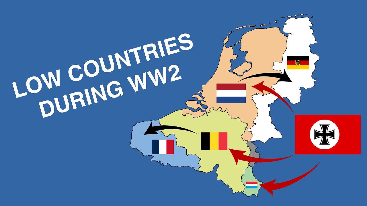 Borders of Benelux During WW2 And After Map