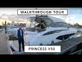 Princess v50  725k walkthrough tour  luxurious and spacious one of the finest sports cruisers