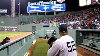 C.C. Sabathia Bullpen- Fenway Park April 10, 2011. WWW.BULLPENVIDEOS.COM