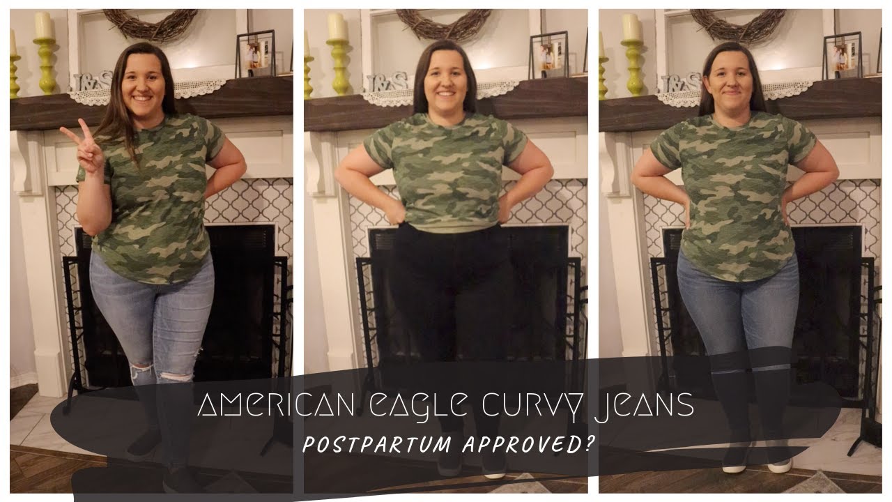 AMERICAN EAGLE CURVY JEANS SIZE 14 | POSTPARTUM JEAN HAUL - YouTube