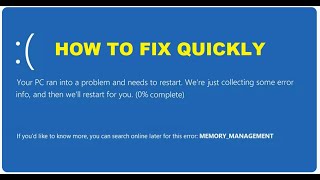 How to fix MEMORY_MANAGEMENT error quickly
