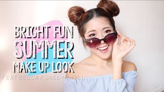 Bright, Fun Summer Look (ft. Becca X Jaclyn Hill Champagne Collection) | thatxxRin