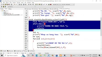 Nhập DS hàng hóa từ bàn phím ghi vào file nhị phân. Đọc file nhị phân xuất ra màn hình.