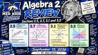 Algebra 2 Review | Sections 2.5, 2.7, 3.1 & 3.2 | TEKS A2.3(A), A2.3(C), A2.3(E), A2.3(F)
