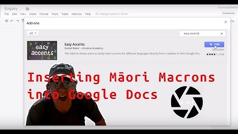 Inserting Māori macrons into Google Docs with Easy Accent