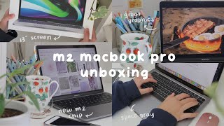 mac m2 unboxing | 13 space gray macbook pro