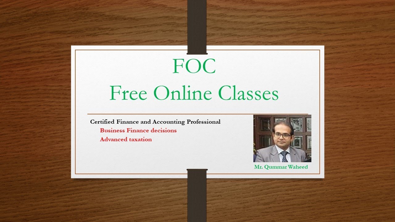 Mr. Qummar Waheed Team Member of Free online Classes (FOC) - YouTube