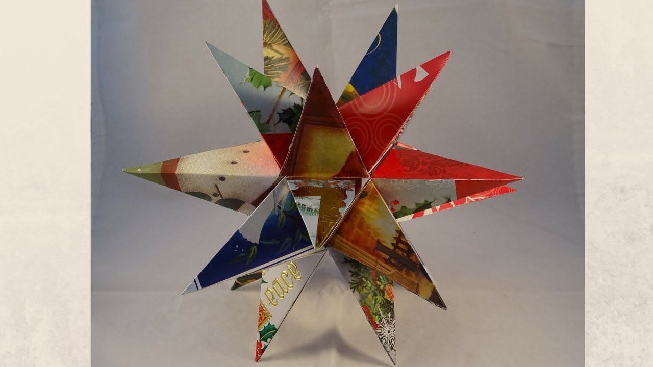 Recycled Christmas Card 3 D Star Decoration With Yoyomax12 You Recycled Christmas Card 3 D Star Decoration With Yoyomax12