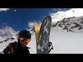 4K Skiing Chandolin Off Piste Crashing Down A Steep Couloir Valais Switzerland GoPro HERO9 GPS
