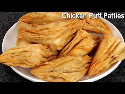 Chicken Puff Patteis without oven | How to make Chicken Puff Patties at Home | Chicken Puff Pastry