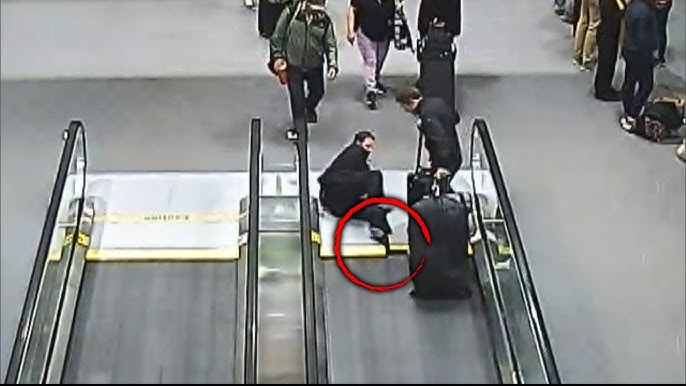 Pilot S Foot Gets Stuck In Moving Walkway At Airport