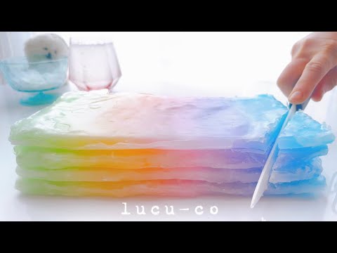 【slime ASMR】🌈パリパリコーティングしたシャキシャキスライムを切る2🌈 Cut crispy coated slime.partⅡ