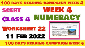 Class 4 Maths Numeracy Week 4 worksheet 22 maths  सप्ताह 4 उत्तरसहित  class4 Reading Campaign week 4
