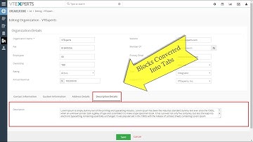VTiger Tabs (Convert Field Block Into Tab)