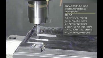 Steel End Mill-Helical interpolation, Open pocket milling