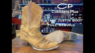 Vintage Justin Boots Full Re-craft and Rebuild - Saved after years of were and crazy prevues work