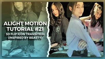 Alight Motion Tutorial #21: 3D Flip Icon Advanced Transition (Beasty Inspired) | AE Inspired