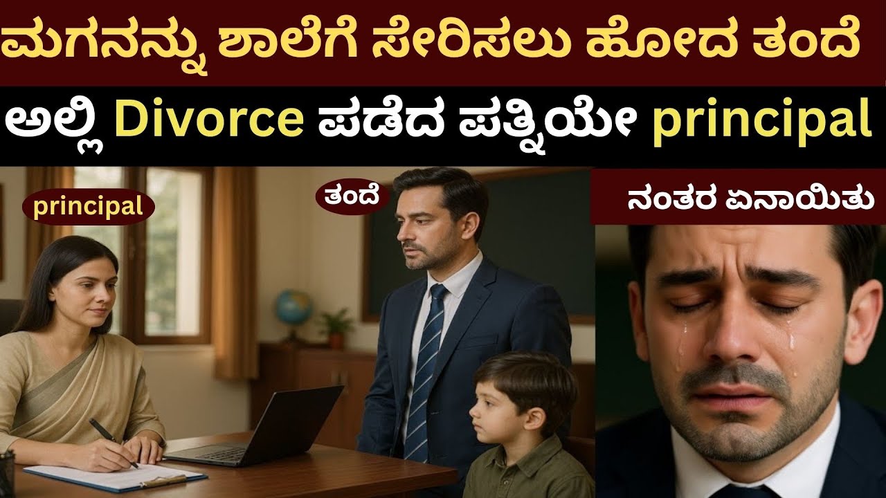 ಮಗನನ್ನು ಶಾಲೆಗೆ ಸೇರಿಸಲು ಹೋದ ತಂದೆ,, ಅಲ್ಲಿ ಡಿವೋರ್ಸ್ ಪಡೆದ ಪತ್ನಿಯೇ ಪ್ರಿನ್ಸಿಪಾಲ್.. ನಂತರ ಏನಾಯಿತು ?#stories