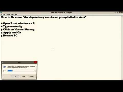 How to fix error "the dependency service or group failed to start"