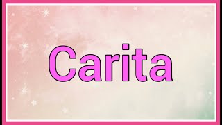 Carita | Name Origin Meaning Variations
