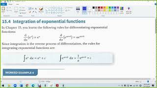 15 3 Integration of exponential functions 0 Worked Example 6