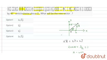 The vector vec(OA) whereO is origin is given by vec(OA) = 2 hati + 2 hatj . Now it is rotated by...