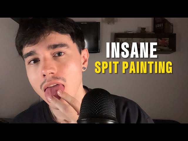 FAST & Aggressive Spit Painting ASMR 💦 (Mouth Sounds)
