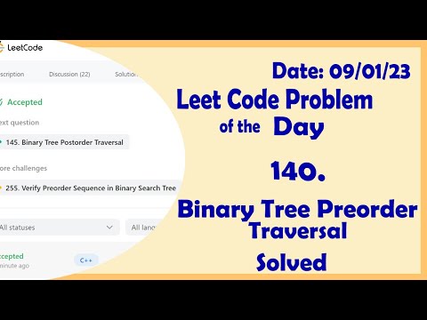 144 || Binary Tree Preorder Traversal || Leetcode Daily Challenge