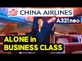 China airlines new a321neo business class  alone in business class