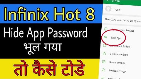 Infinix hot 8 Hide password recover/ Infinix Hide Apps Settings